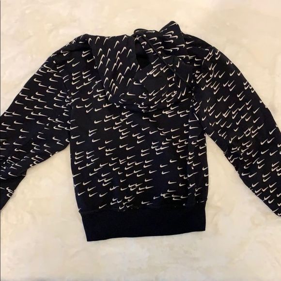 Nike black all over check mark hoodie size XS - Picture 9 of 10